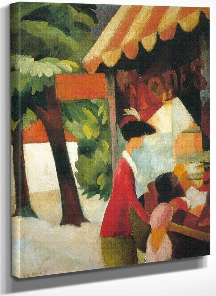 In Front Of The Hat Shop By August Macke Fine Art Print