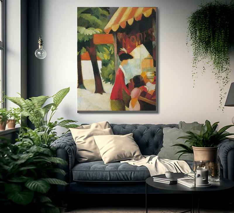 In Front Of The Hat Shop By August Macke Fine Art Print