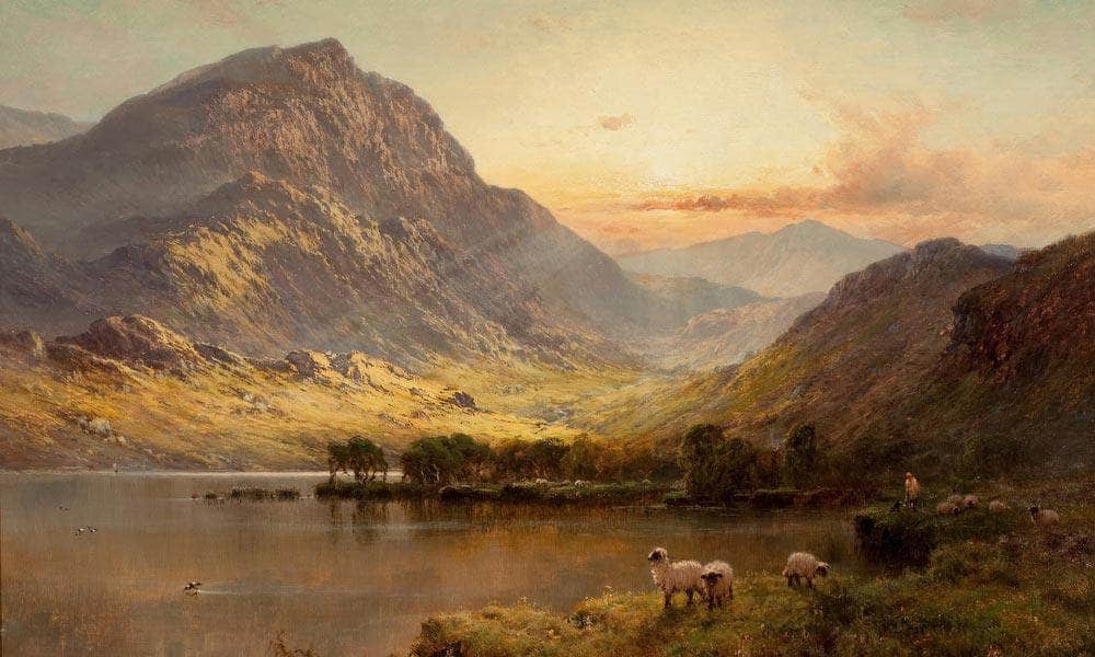 In North Wales Circa 1895 By Alfred De Breanski Fine Art Print