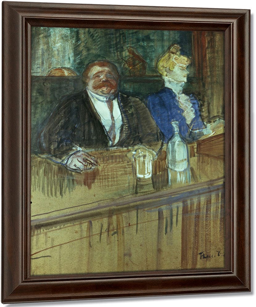 In The Bar The Fat Proprietor And The Anaemic Cashier By Henri Marie Raymond De Toulouse Lautrec Monfa Fine Art Print