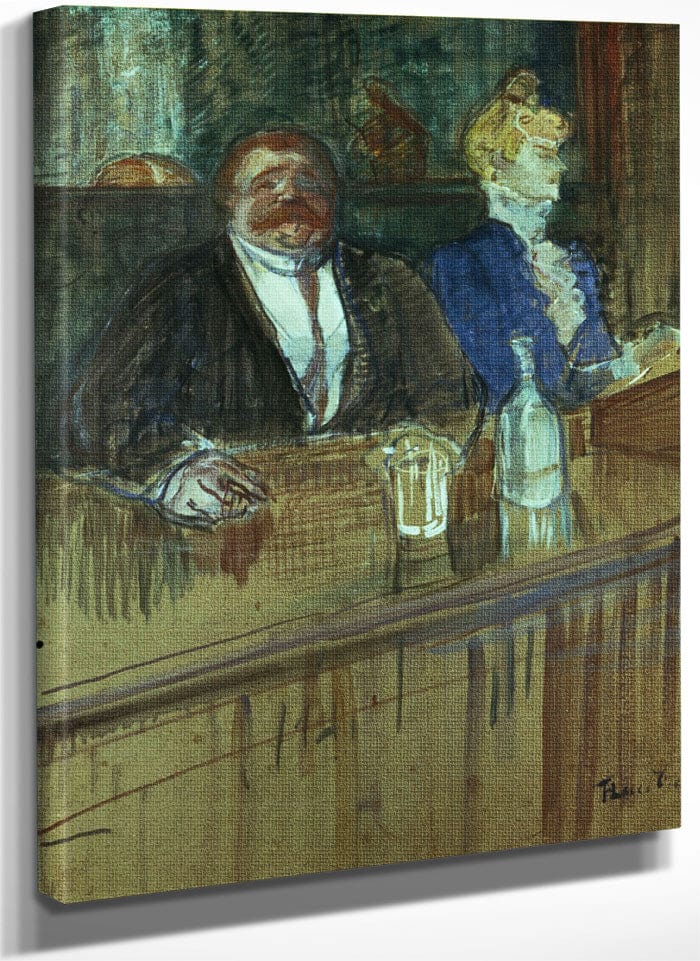 In The Bar The Fat Proprietor And The Anaemic Cashier By Henri Marie Raymond De Toulouse Lautrec Monfa Fine Art Print