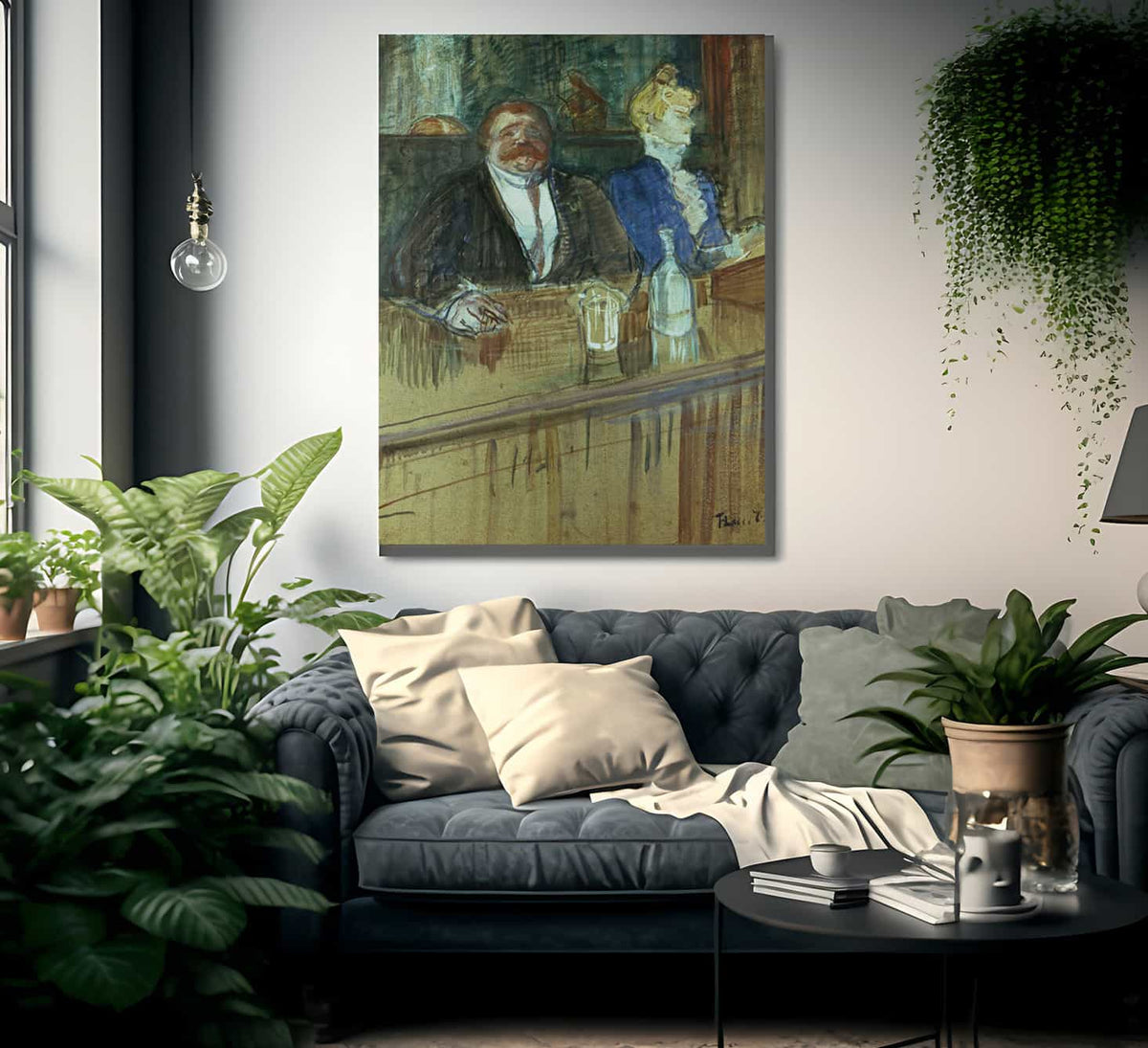 In The Bar The Fat Proprietor And The Anaemic Cashier By Henri Marie Raymond De Toulouse Lautrec Monfa Fine Art Print
