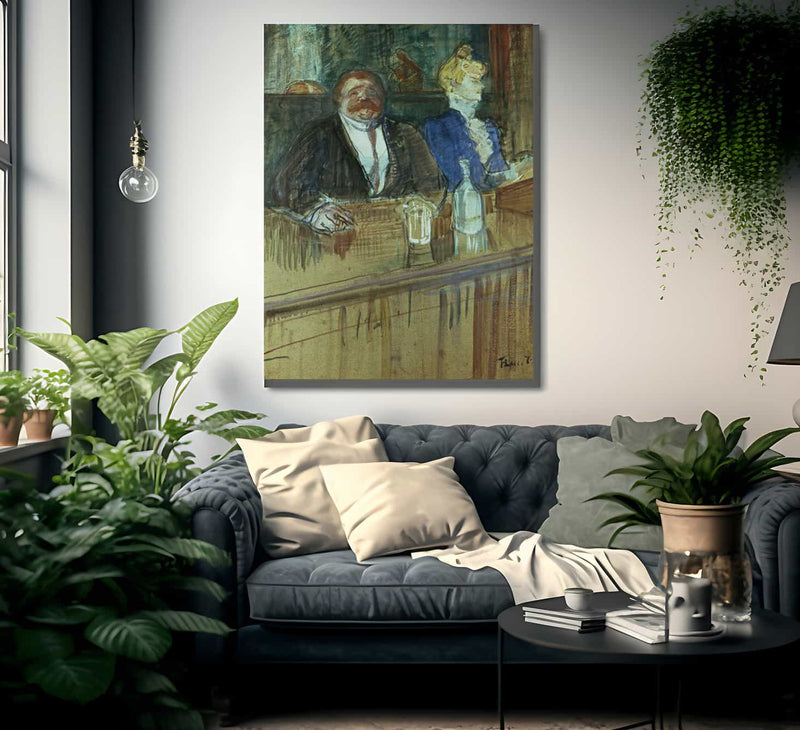In The Bar The Fat Proprietor And The Anaemic Cashier By Henri Marie Raymond De Toulouse Lautrec Monfa Fine Art Print