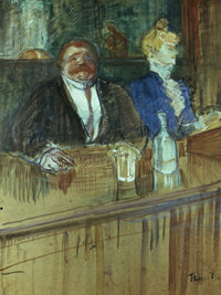 In The Bar The Fat Proprietor And The Anaemic Cashier By Henri Marie Raymond De Toulouse Lautrec Monfa Fine Art Print