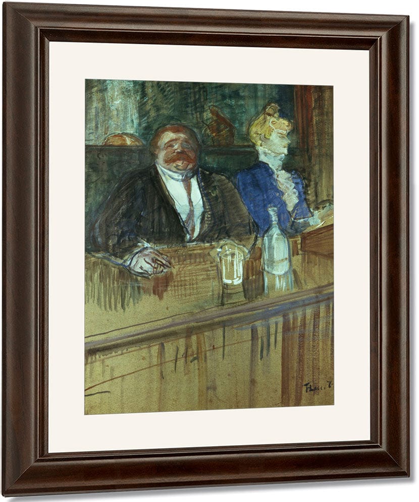 In The Bar The Fat Proprietor And The Anaemic Cashier By Henri Marie Raymond De Toulouse Lautrec Monfa Fine Art Print
