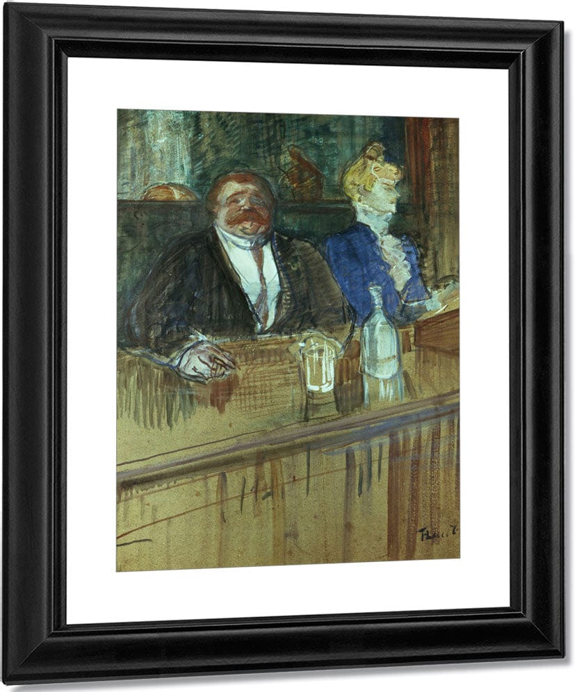 In The Bar The Fat Proprietor And The Anaemic Cashier By Henri Marie Raymond De Toulouse Lautrec Monfa Fine Art Print
