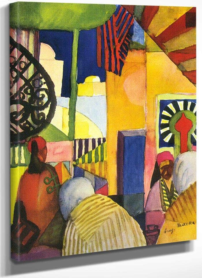 In The Bazaar By August Macke Fine Art Print