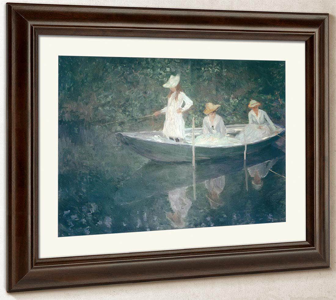 In The Boat By Claude Monet Fine Art Print