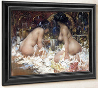 In The Boudoir By Antonio Mancini Fine Art Print