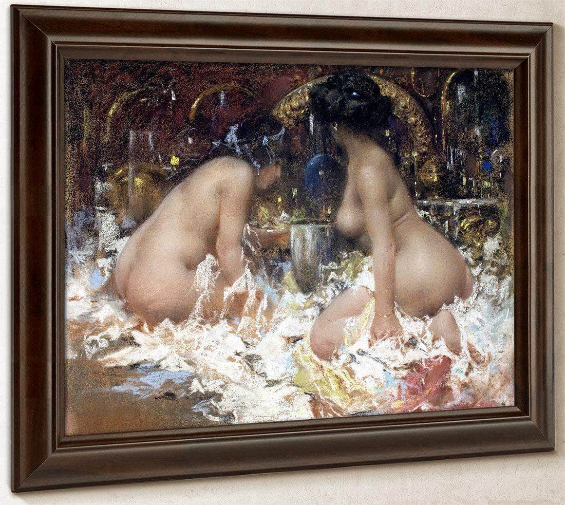 In The Boudoir By Antonio Mancini Fine Art Print