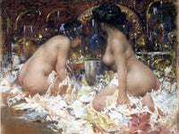 In The Boudoir By Antonio Mancini Fine Art Print