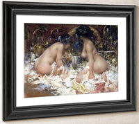 In The Boudoir By Antonio Mancini Fine Art Print