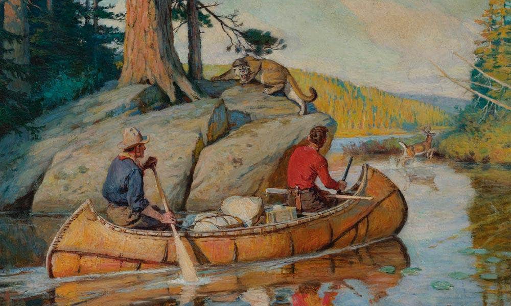In The Canoe By Philip R. By Goodwin Fine Art Print