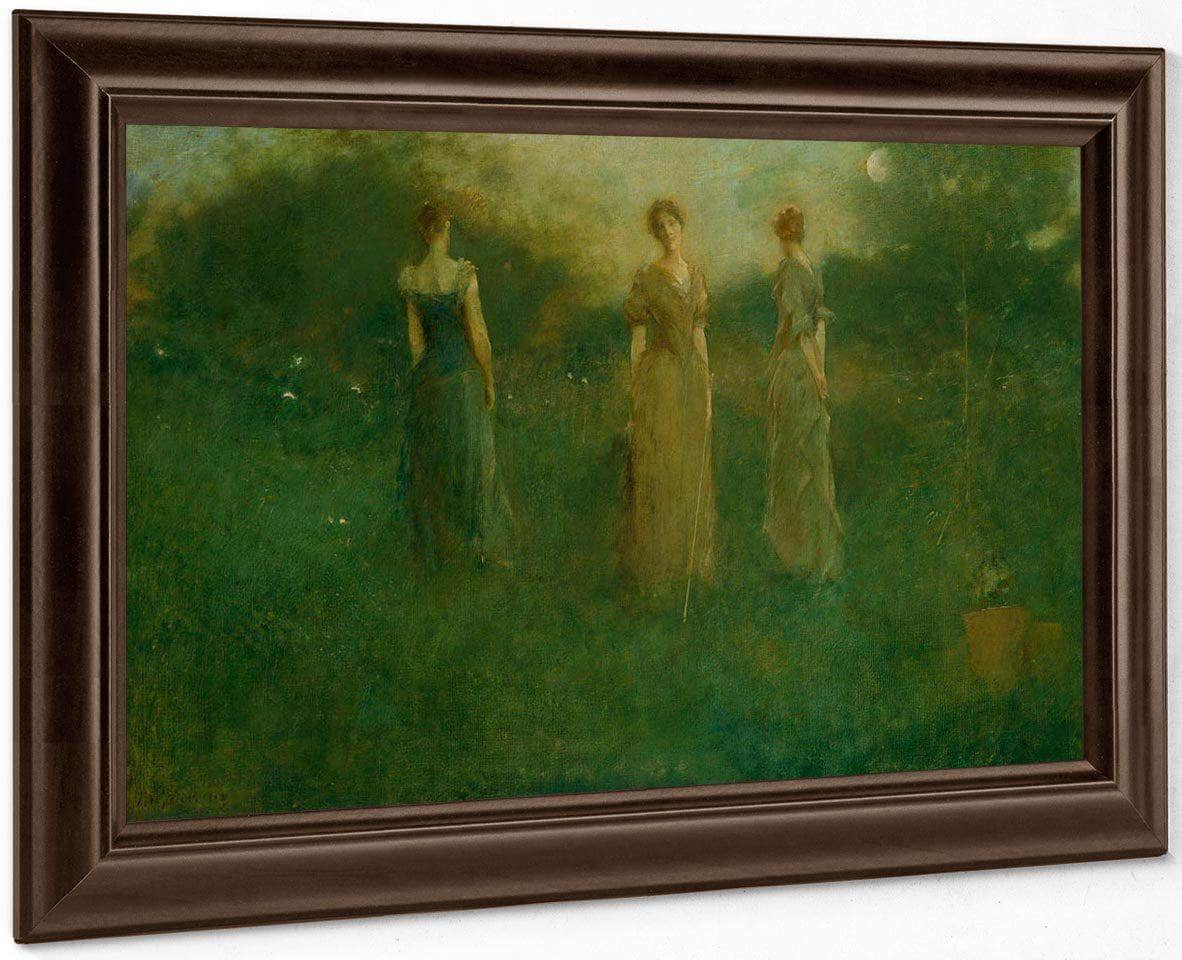 In The Garden By Thomas Wilmer Dewing Fine Art Print