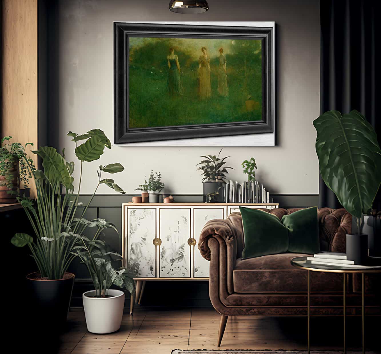 In The Garden By Thomas Wilmer Dewing Fine Art Print