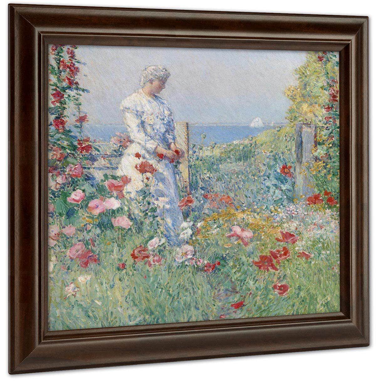 In The Garden (Celia Thaxter In Her Garden) By Childe Hassam Fine Art Print