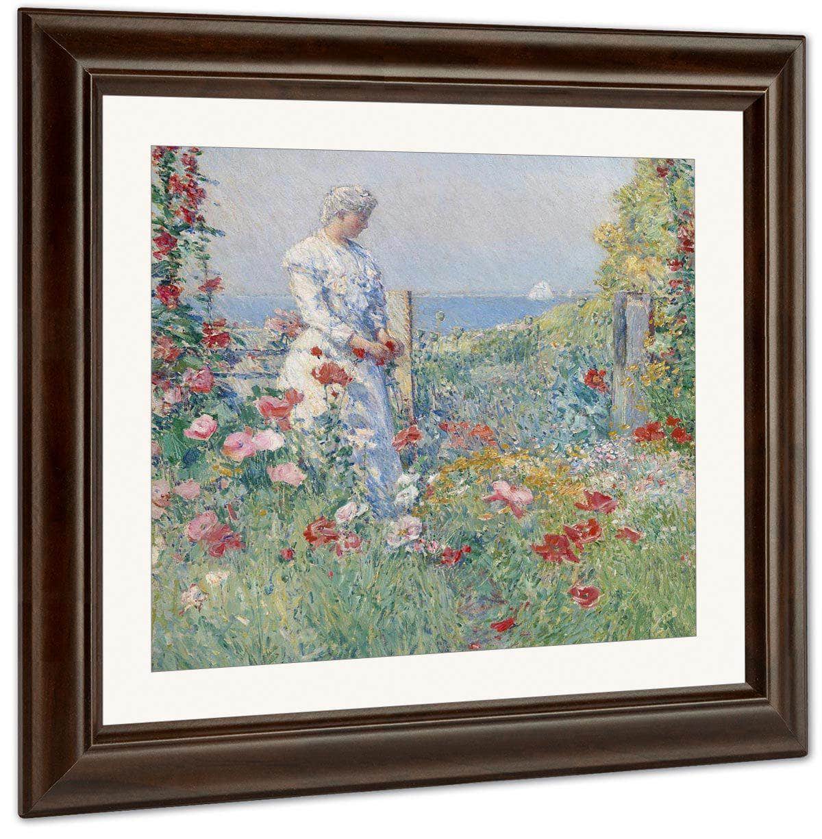 In The Garden (Celia Thaxter In Her Garden) By Childe Hassam Fine Art Print