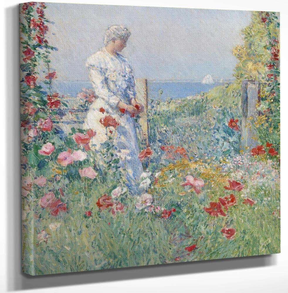 In The Garden (Celia Thaxter In Her Garden) By Childe Hassam Fine Art Print