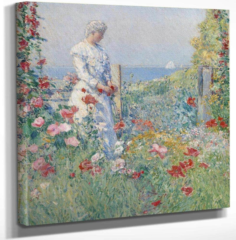 In The Garden (Celia Thaxter In Her Garden) By Childe Hassam Fine Art Print