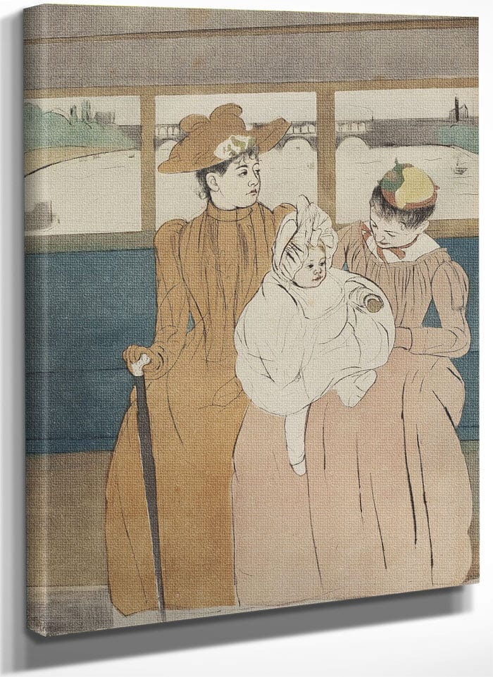 In The Omnibus By Mary Cassatt Fine Art Print