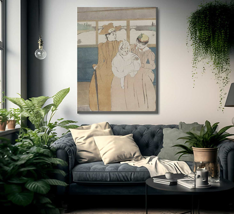 In The Omnibus By Mary Cassatt Fine Art Print