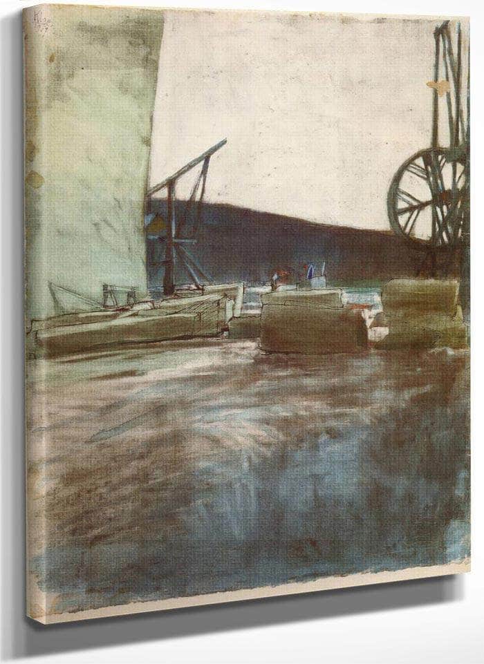 In The Ostermundingen Quarry Two Cranes 1907 23 By Paul Klee Fine Art Print