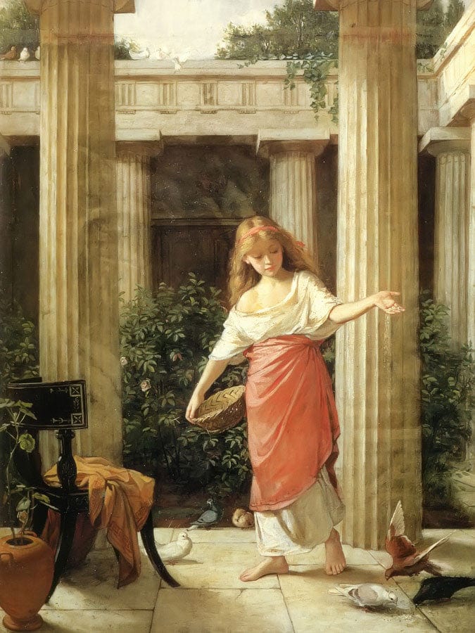 In The Peristyle By John Waterhouse Fine Art Print