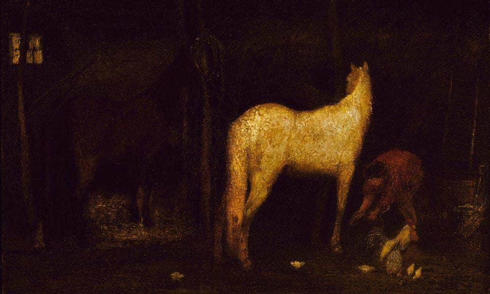 In The Stable By Albert Pinkhamryder Fine Art Print
