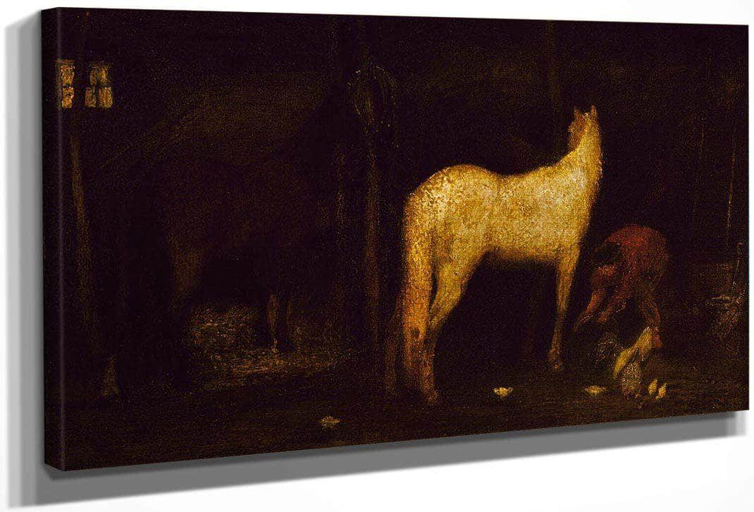 In The Stable By Albert Pinkhamryder Fine Art Print