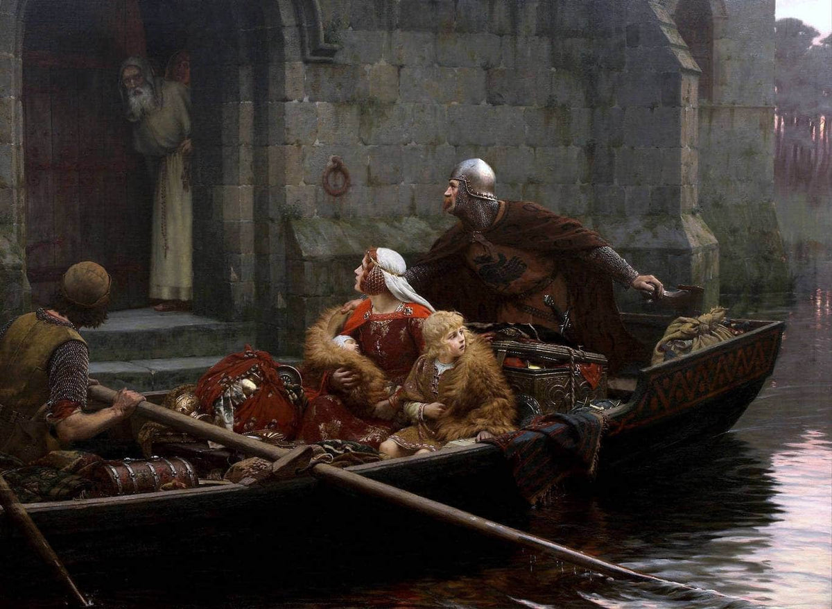 In The Time Of Peril Painting Edmund Blair Leighton Canvas Art Fine Art Print