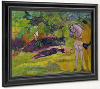In The Vanilla Grove Man And Horse 1891 By Paul Gauguin Fine Art Print