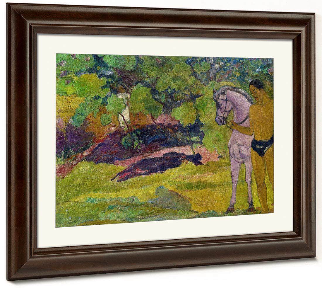 In The Vanilla Grove Man And Horse 1891 By Paul Gauguin Fine Art Print