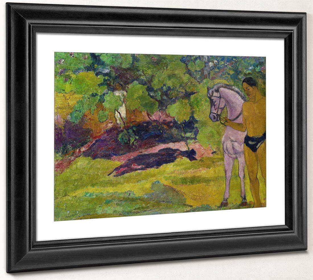 In The Vanilla Grove Man And Horse 1891 By Paul Gauguin Fine Art Print