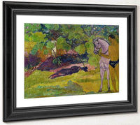 In The Vanilla Grove Man And Horse 1891 By Paul Gauguin Fine Art Print