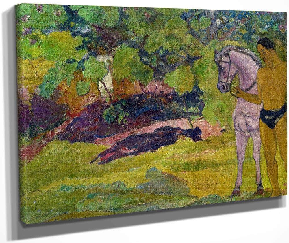 In The Vanilla Grove Man And Horse 1891 By Paul Gauguin Fine Art Print