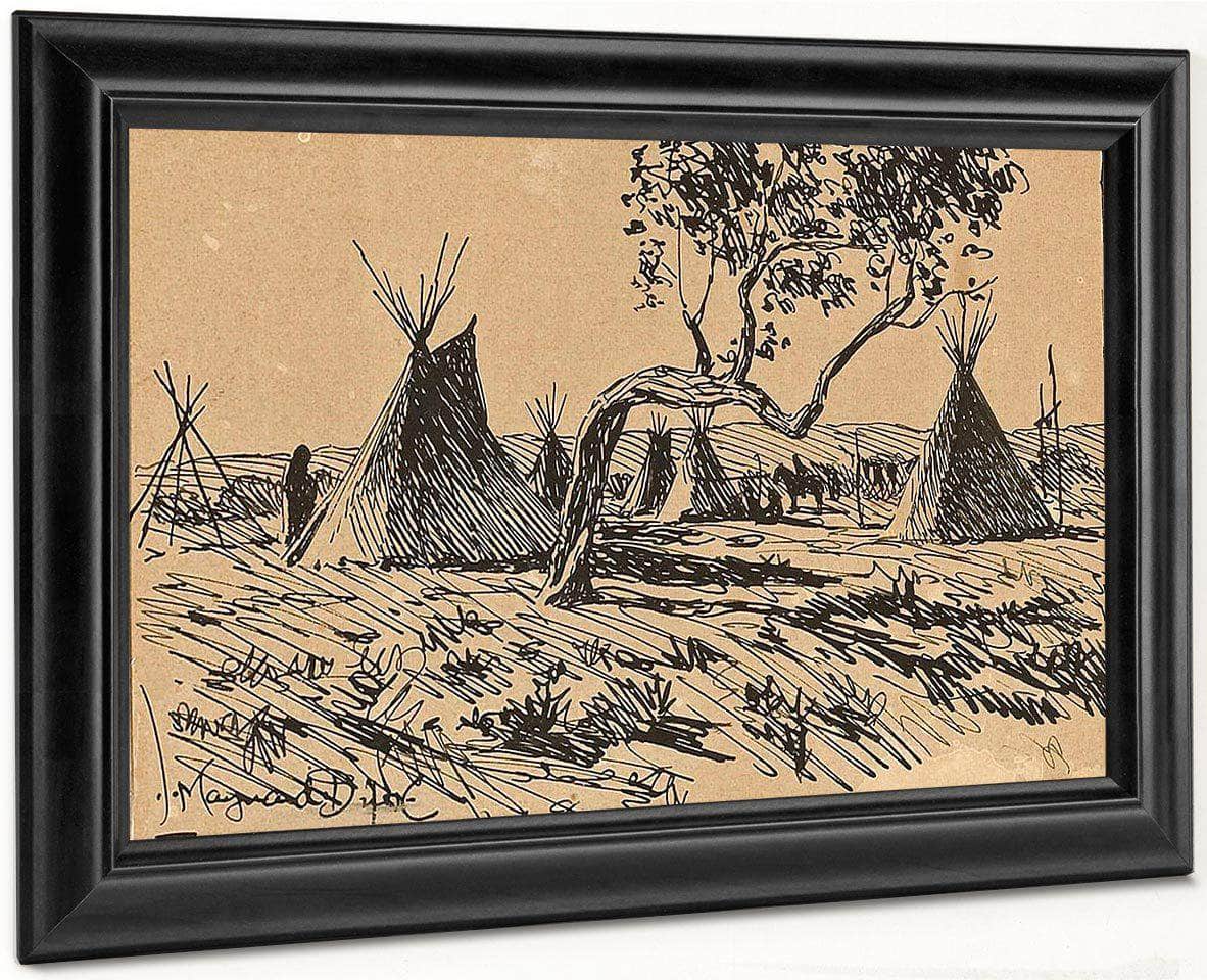 Indian Encampment; And This Way Too (A Pair) By Maynard Dixon Fine Art Print