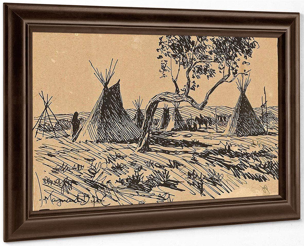 Indian Encampment; And This Way Too (A Pair) By Maynard Dixon Fine Art Print
