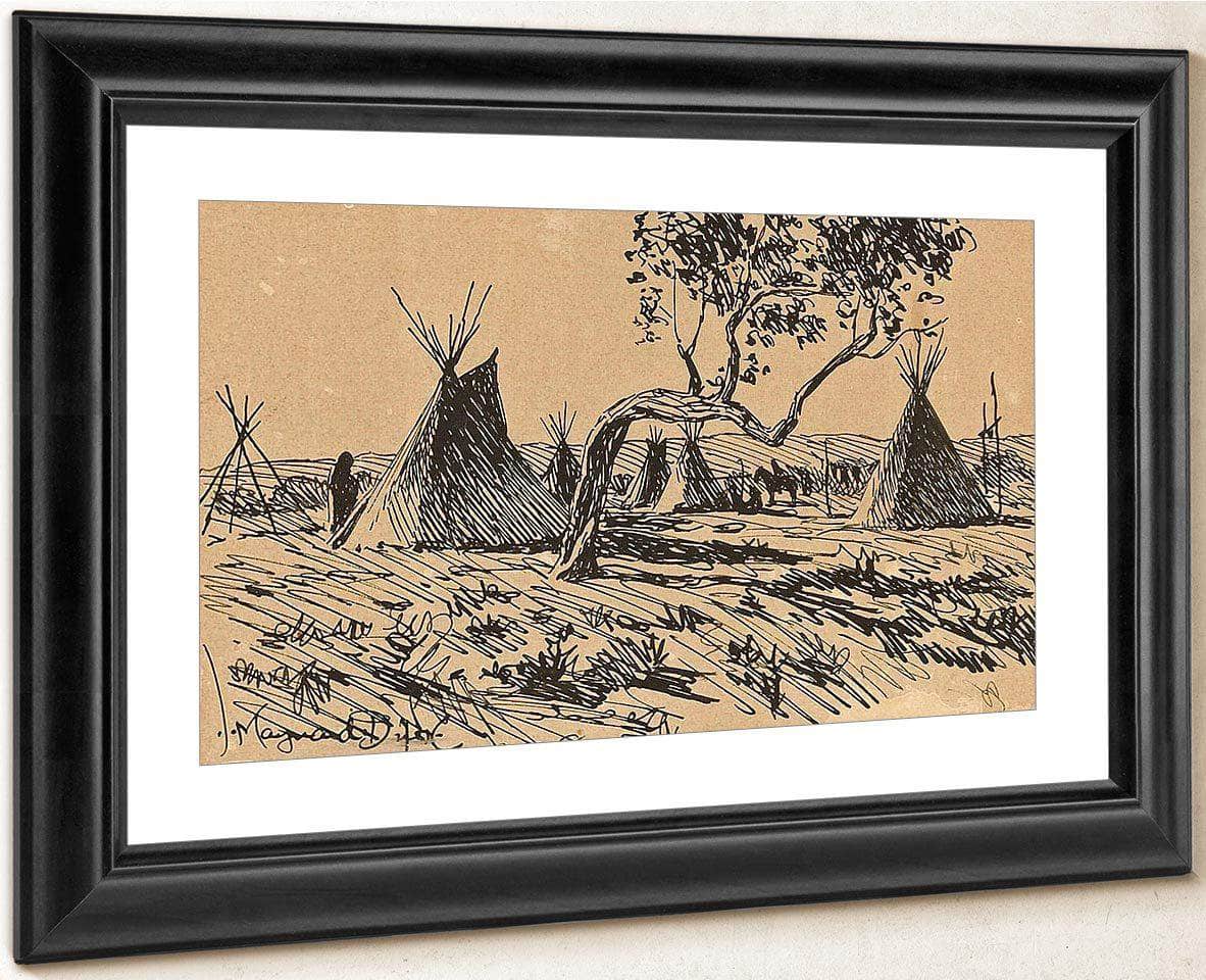 Indian Encampment; And This Way Too (A Pair) By Maynard Dixon Fine Art Print