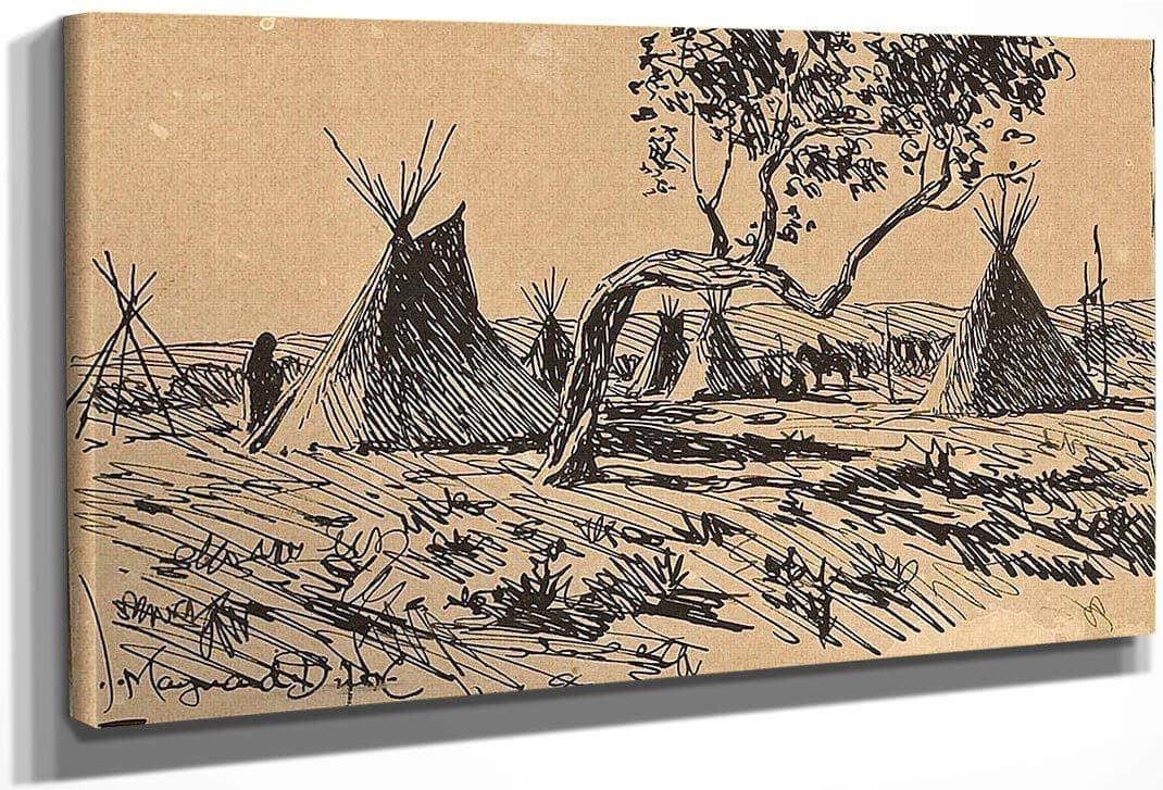 Indian Encampment; And This Way Too (A Pair) By Maynard Dixon Fine Art Print