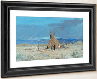 Indian Encampment By Manner Of Henry F. Farny Fine Art Print