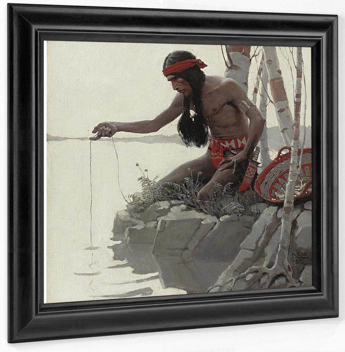 Indian Fishing By NC Wyeth Fine Art Print