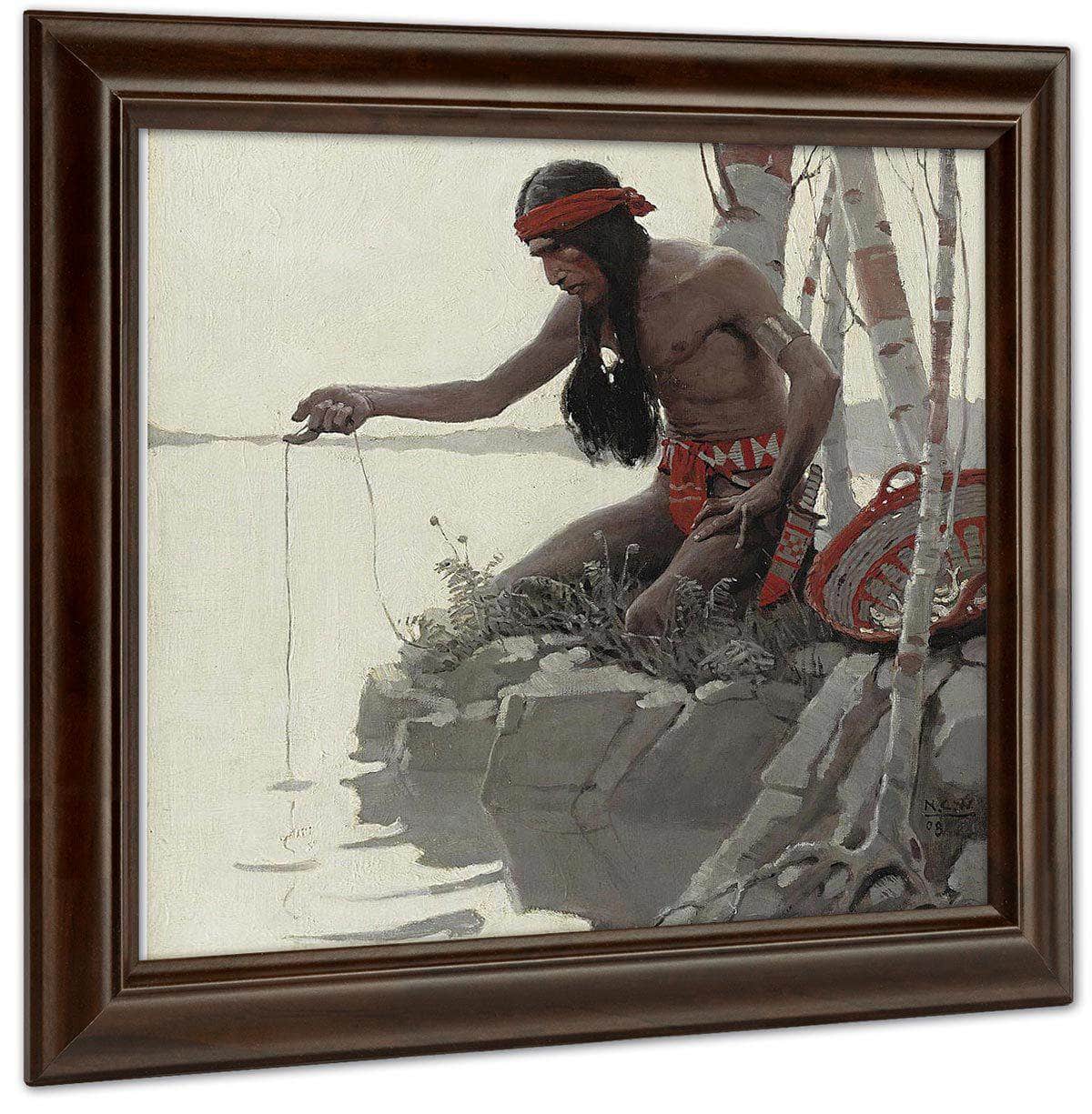 Indian Fishing By NC Wyeth Fine Art Print