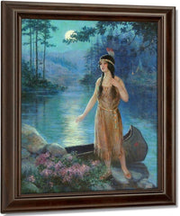 Indian Maiden Calendar Illustration By Frank Robert Harper Fine Art Print