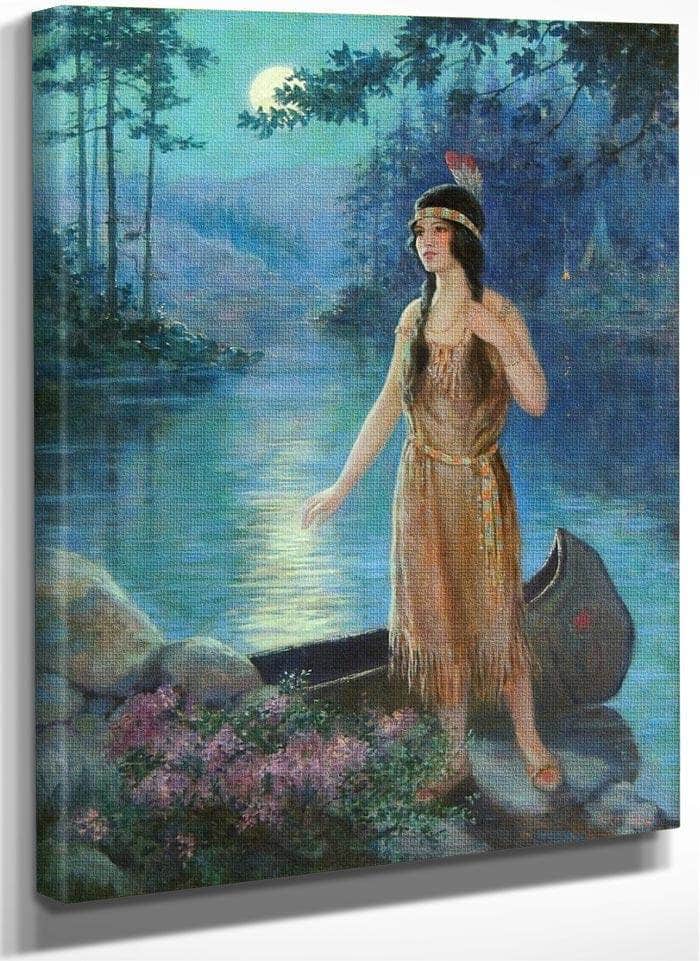 Indian Maiden Calendar Illustration By Frank Robert Harper Fine Art Print