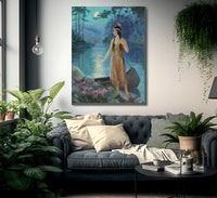 Indian Maiden Calendar Illustration By Frank Robert Harper Fine Art Print