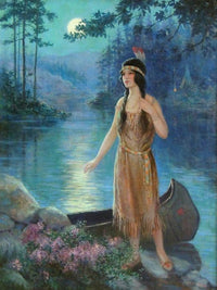 Indian Maiden Calendar Illustration By Frank Robert Harper Fine Art Print