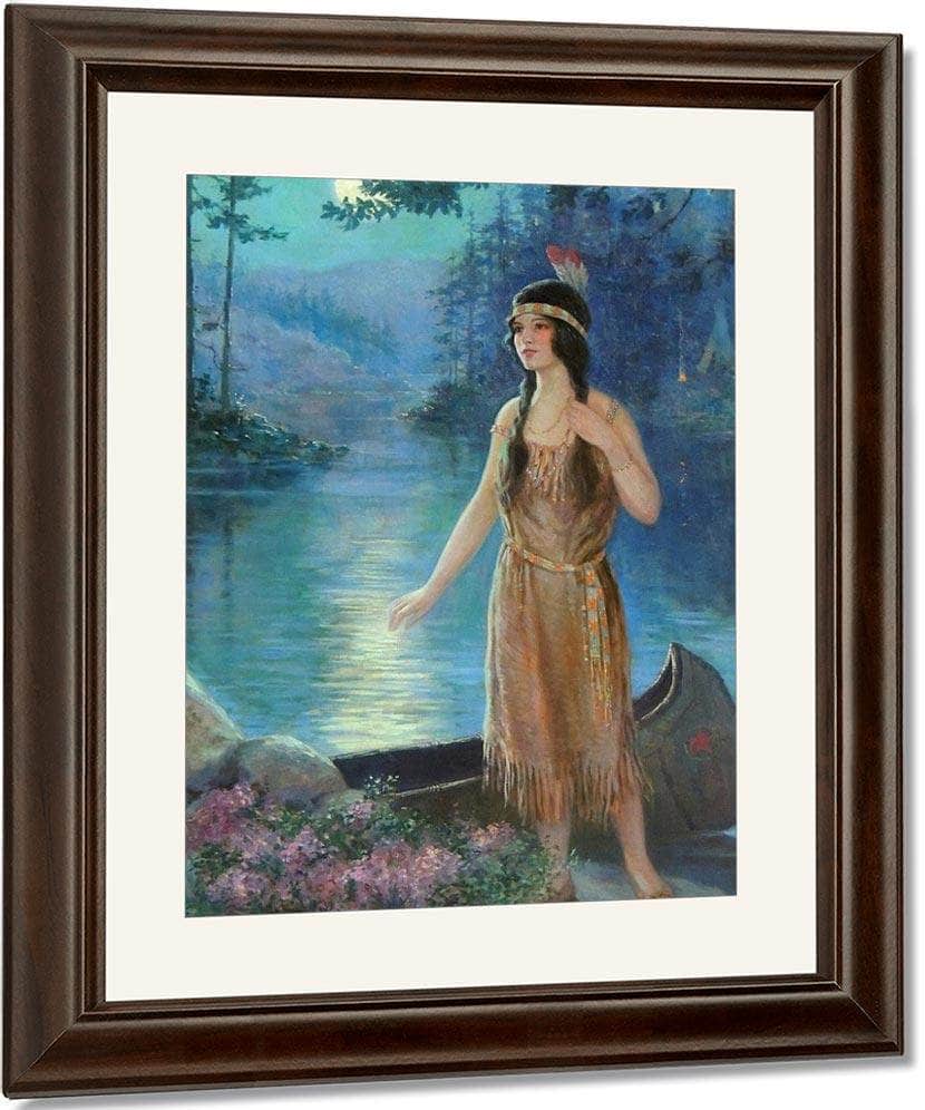 Indian Maiden Calendar Illustration By Frank Robert Harper Fine Art Print