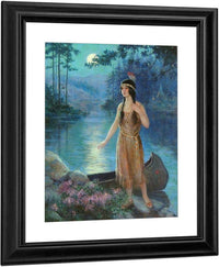 Indian Maiden Calendar Illustration By Frank Robert Harper Fine Art Print
