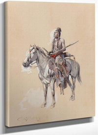 Indian On Horseback 1900 By Charles Marion Russell Fine Art Print