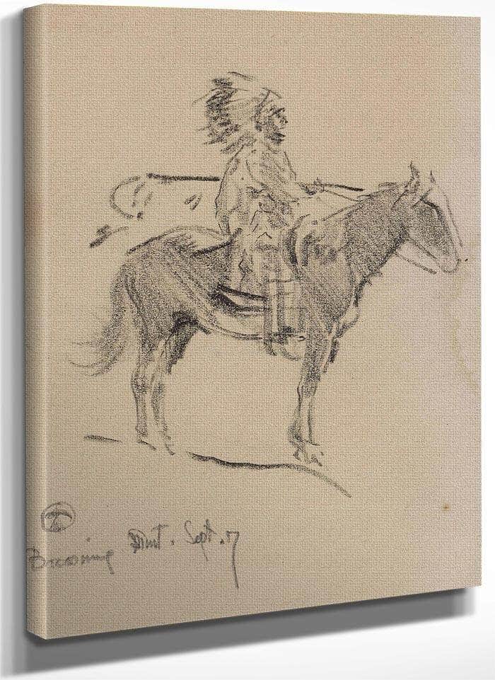 Indian On Horseback , By Maynard Dixon Fine Art Print